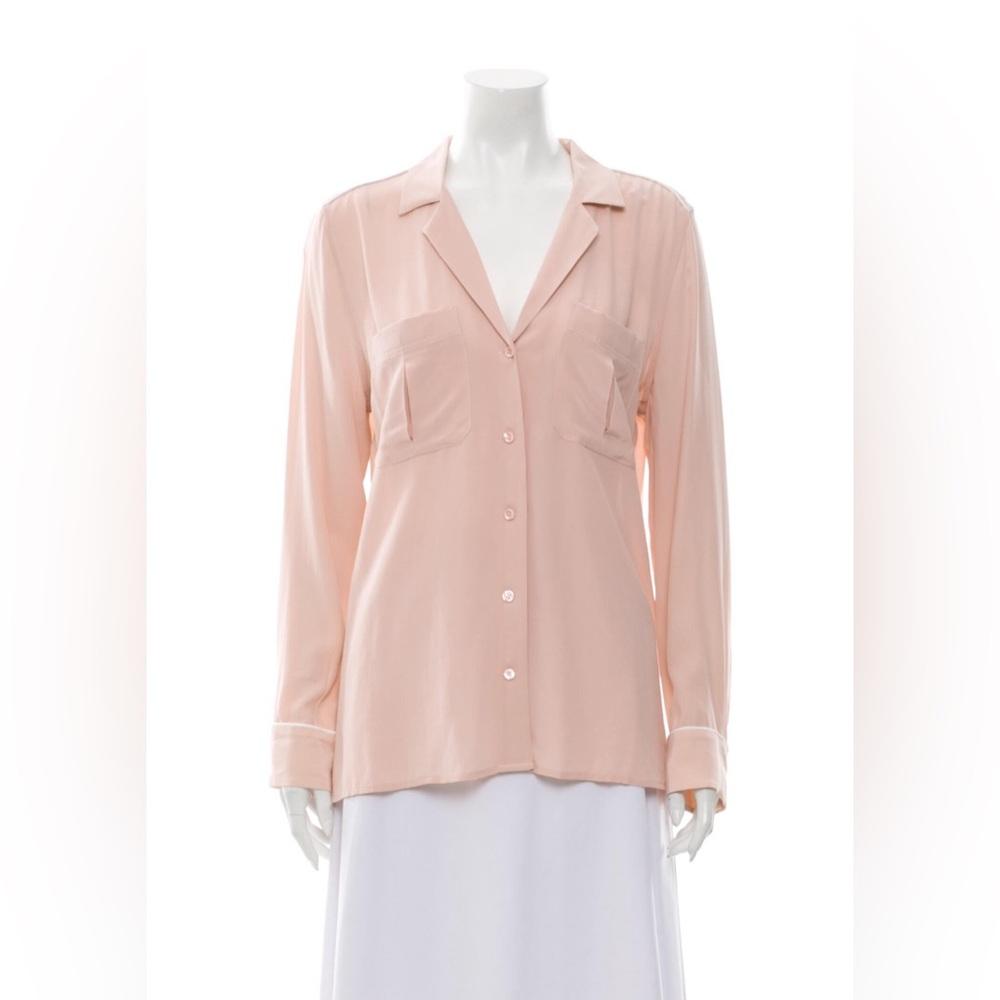 Equipment 100% Silk Blush Pink Button Down Shirt (small)